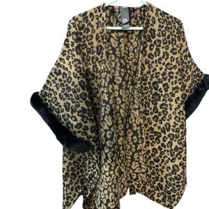 Vince Camuto Leopard Print Poncho